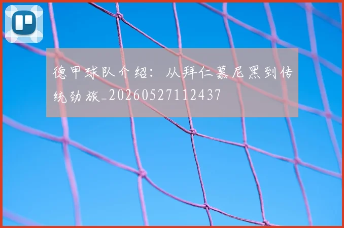 德甲球队介绍:从拜仁慕尼黑到传统劲旅_20260527112437